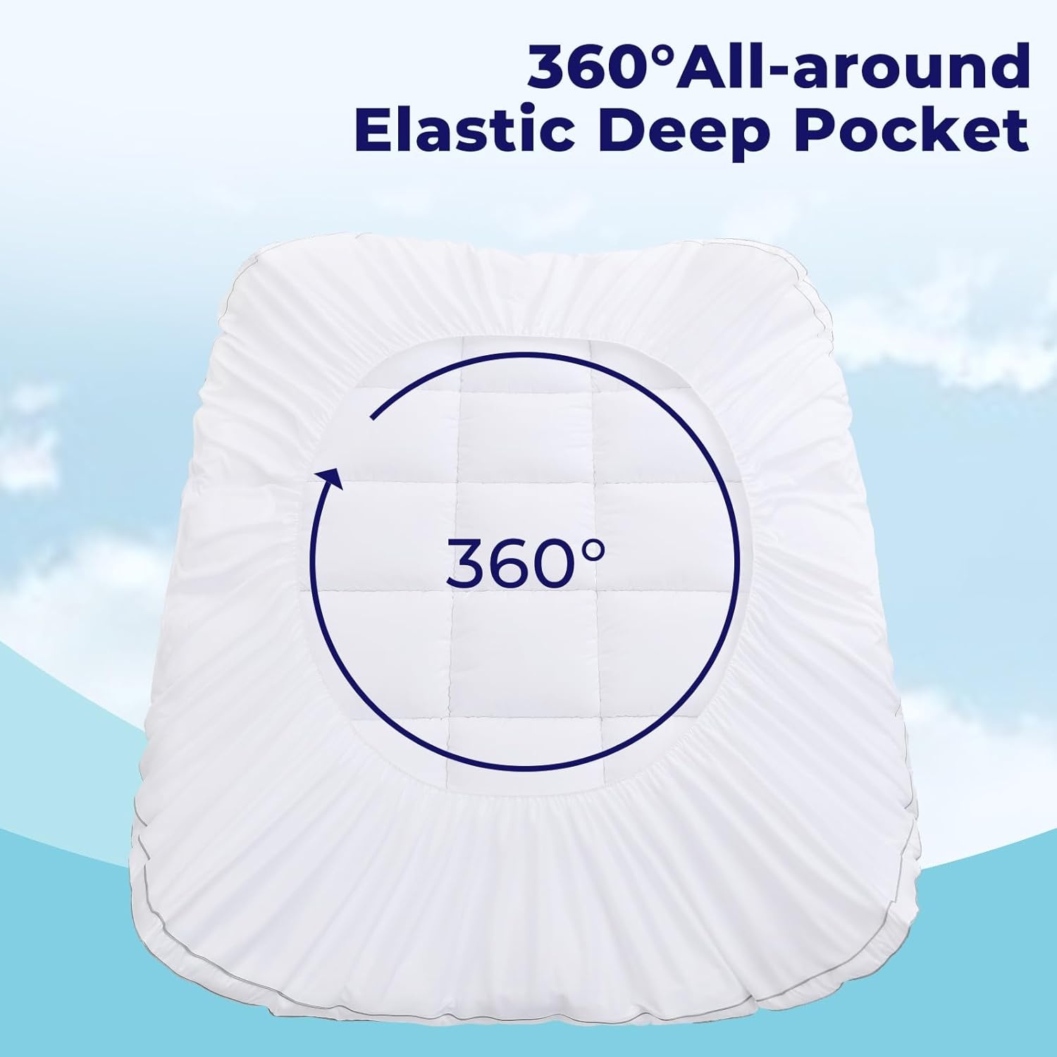 image:imageOLANLY 4 Inch DualLayer Mattress Topper Gel Memory Foam WhiteWhite