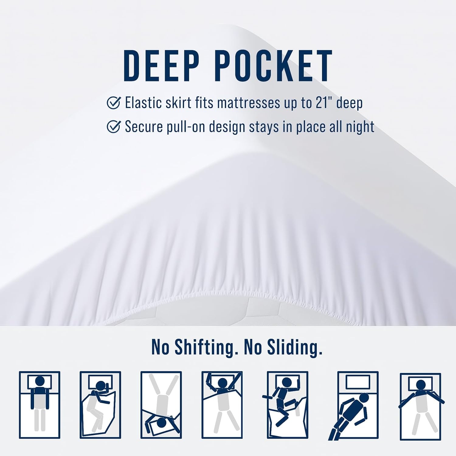 image:imageOLANLY King Quilted Fitted Mattress Pad Soft Pillow Top Mattress Topper Down Alternative Fill Cooling Comfort Breathable Mattress Cover Machine Washable Deep Pocket Mattress Protector WhiteWhite