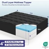 OLANLY 4 Inch Dual-Layer Mattress Topper, Gel Memory Foam, White(Black)