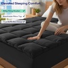 OLANLY 4 Inch Dual-Layer Mattress Topper, Gel Memory Foam, White(Black)