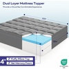 OLANLY 4 Inch Dual-Layer Mattress Topper, Gel Memory Foam, White(Gray)