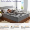 OLANLY 4 Inch Dual-Layer Mattress Topper, Gel Memory Foam, White(Gray)