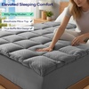 OLANLY 4 Inch Dual-Layer Mattress Topper, Gel Memory Foam, White(Gray)