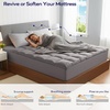 OLANLY 4 Inch Dual-Layer Mattress Topper, Gel Memory Foam, White(Light Grey)