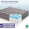 OLANLY 4 Inch Dual-Layer Mattress Topper, Gel Memory Foam, White(Light Grey)