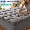 OLANLY 4 Inch Dual-Layer Mattress Topper, Gel Memory Foam, White(Light Grey)