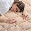 OLANLY King Quilted Fitted Mattress Pad – Soft Pillow Top Mattress Topper, Down Alternative Fill, Cooling Comfort Breathable Mattress Cover, Machine Washable Deep Pocket Mattress Protector, White(Beige)