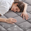 OLANLY King Quilted Fitted Mattress Pad – Soft Pillow Top Mattress Topper, Down Alternative Fill, Cooling Comfort Breathable Mattress Cover, Machine Washable Deep Pocket Mattress Protector, White(Light Grey)