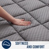 OLANLY King Quilted Fitted Mattress Pad – Soft Pillow Top Mattress Topper, Down Alternative Fill, Cooling Comfort Breathable Mattress Cover, Machine Washable Deep Pocket Mattress Protector, White(Dark Grey)