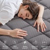 OLANLY King Quilted Fitted Mattress Pad – Soft Pillow Top Mattress Topper, Down Alternative Fill, Cooling Comfort Breathable Mattress Cover, Machine Washable Deep Pocket Mattress Protector, White(Dark Grey)