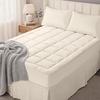 OLANLY King Quilted Fitted Mattress Pad – Soft Pillow Top Mattress Topper, Down Alternative Fill, Cooling Comfort Breathable Mattress Cover, Machine Washable Deep Pocket Mattress Protector, White(Ivory)