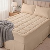 OLANLY King Quilted Fitted Mattress Pad – Soft Pillow Top Mattress Topper, Down Alternative Fill, Cooling Comfort Breathable Mattress Cover, Machine Washable Deep Pocket Mattress Protector, White(Beige)