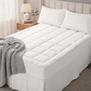 OLANLY King Quilted Fitted Mattress Pad – Soft Pillow Top Mattress Topper, Down Alternative Fill, Cooling Comfort Breathable Mattress Cover, Machine Washable Deep Pocket Mattress Protector, White(Off White)
