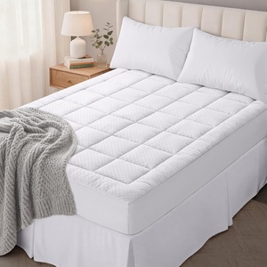 OLANLY King Quilted Fitted Mattress Pad – Soft Pillow Top Mattress Topper, Down Alternative Fill, Cooling Comfort Breathable Mattress Cover, Machine Washable Deep Pocket Mattress Protector, White(White)